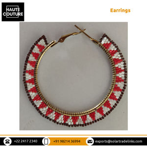 Vêtements de soirée Bijoux de mode faits à la main Miyuki Perles carrées cerceaux Anneaux en métal Boucles d'oreilles pour femmes pour commandes en gros - Product Image 6