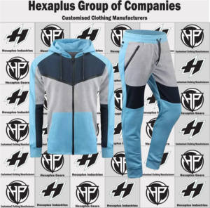 Chándal con cremallera Unisex de fábrica OEM, logotipo personalizado, Etiqueta Privada, Sudadera con capucha de lana, pantalones de chándal, conjunto de chándal informal transpirable para hombre para - Product Image 4