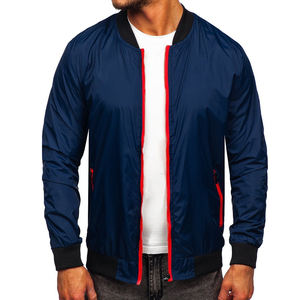 Blouson aviateur en satin de qualité supérieure Manteau MA-1 de style universitaire pour homme Logo personnalisé côtelé en tricot lourd - Product Image 5