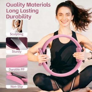 Anillo de <span class=keywords><strong>Pilates</strong></span> con Banda de Resistencia de Látex y Tela Elástica Rosa <span class=keywords><strong>para</strong></span> Yoga <span class=keywords><strong>para</strong></span> Mujer, <span class=keywords><strong>Precio</strong></span> de Fábrica con Logotipo Personalizado, Kit de Accesorios de <span class=keywords><strong>Pilates</strong></span> - Product Image 2