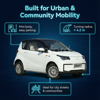 Solutions de transport solaire sur courte distance Quadricycle électrique compact Véhicule électrique pour les projets de mobilité urbaine