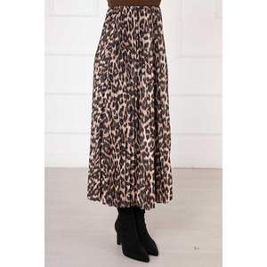 Jupe midi à motifs léopard Techniques d'impression numérique brodées Style droit formel Matériau en denim de soie Spandex respirant - Product Image 3