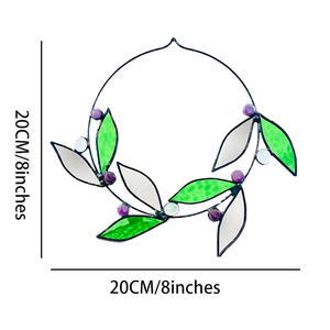 YAPPIE Art Déco Vitrail Flore Guirlande Sun Catcher Mousse Vert <span class=keywords><strong>Aqua</strong></span> Toutes Saisons Personnalisable Décor À La Maison - Product Image 3
