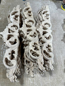 Appliques décoratives en bois massif sculpté, appliques en bois pour armoires, appliques de luxe intemporelles pour l'intérieur de la maison - Product Image 5