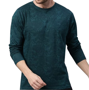 เสื้อยืดคอกลมสำหรับผู้ชายทำจากผ้าฝ้าย100% บริการ OEM ออกแบบได้เองและมีไหล่ตกแบบสั้น - Product Image 2