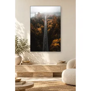 Impression sur toile Fida Foggy Road Through Autumn Forest - Product Image 2