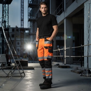 กางเกงทำงานคุณภาพสูง น้ำหนักเบา สั่งตัดได้ตามต้องการ ขายส่ง ชุดทำงานแบบมองเห็นได้ชัดเจน พร้อมกระเป๋าบุสะท้อนแสง กางเกงกันน้ำ - Product Image 5