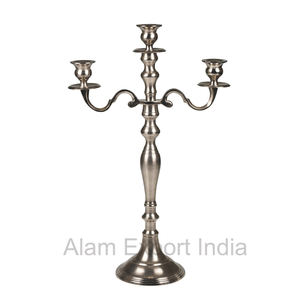 Diseño atractivo Metal Aluminio 5 brazos Candelabro Plata Acabado Portavelas Tamaño personalizado Boda Mesa Decorar y Hogar - Product Image 5