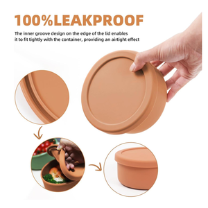 Factory Wholesale Custom High Quality Silicone Food <b>Storage</b> Containers Round Nestable Bowls with Lids for Freezer <b>Microwave</b> - Product Image 1
