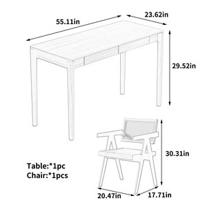 Warm <b>Walnut</b> Solid Wood Rectangular Computer Desk with Smooth Wax-Oil Finish Rounded Edges 1-Year Warranty - Product Image 3