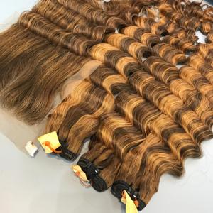 LINU Virgin Vietnamese Human Hair <b>Deep</b> <b>Wave</b> Full Lace Front Double Drawn 250% Density HD Transparent for Lace Base All Colors - Product Image 1