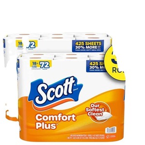Papel higiénico Scott Comfortplus 12 dobles = 24 rollos regulares, papel higiénico Scott Comfort Plus a granel - Product Image 1