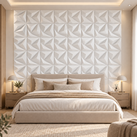 Panneau mural décoratif en PVC imperméable WYRAX, blanc, à facettes, géométrique 3D, pour salon moderne, hôtel et villa