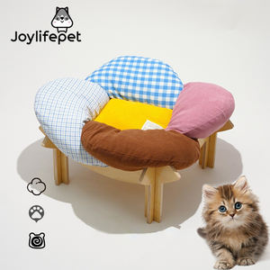 PETPAMPER Acryl Katzen nest Matte Robustes wasch bares Stoff Haustier Nest Bett für kleine Hunde Atmungsaktives Katzen bett mit Blüten blättern Design - Product Image 1