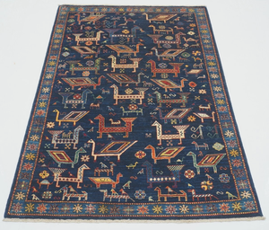 Tapis à nœuds de haute qualité fait à la main en laine touffetée avec motif papillon brodé Design abstrait d'intérieur pour salon chambre - Product Image 1