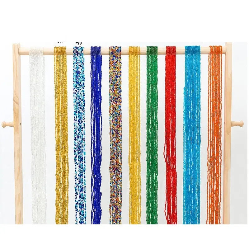 Glass Rice Beads Colorido Round Seed Beads uma linha/cadeia para DIY