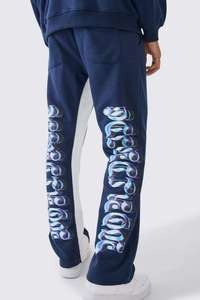 Conjunto Deportivo de Felpa Francesa Gruesa y Transpirable para Hombre, con Estampado Personalizado, Pantalones Deportivos Anchos y Acampanados, Sudadera con Capucha, Talla Grande - Product Image 3