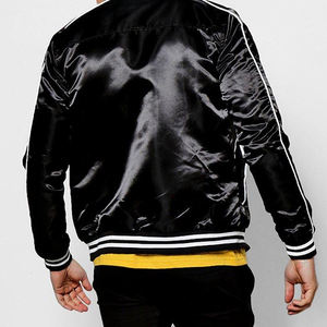 Veste en satin pour homme, style streetwear personnalisé 2025, col montant, 100% satin, qualité supérieure pour l'hiver - Product Image 3