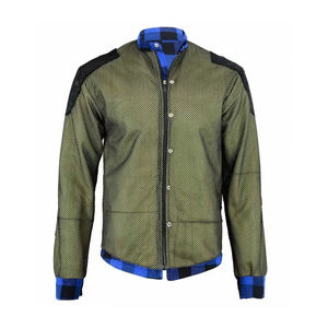 Vêtement de protection pour moto, respirant, ignifuge, anti-UV, chemise en flanelle personnalisée pour motard, OEM, taille plus, % coton, bleu - Product Image 3