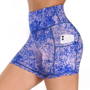 Pantalones cortos de yoga para mujer Cintura alta Correr Gimnasio Entrenamiento Pantalones cortos de yoga Spandex Pantalón corto Atlético - Product Image 4