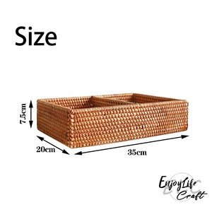 Cestas de Almacenamiento Ovaladas Multifuncionales Modernas y Ecológicas Hechas a Mano con Ratán Natural de Dos Compartimentos Artex Green Earth, Hechas en Vietnam - Product Image 2
