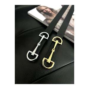 Ensemble de 2 ceintures fines à boucle longue pour femme, ceinture pour veste, ceinture pour chemise, ceinture pour robe - Noir-Argent - Product Image 2