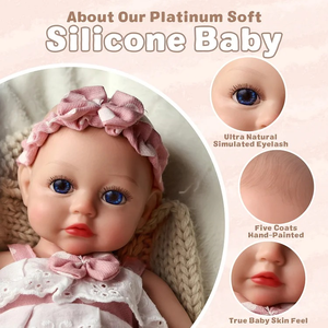 Babeside 12-inch Mini oyuncak 100% el yapımı gerçekçi silikon bebek bebek ikizler yumuşak moda bebekler ile tam vücut - Product Image 2