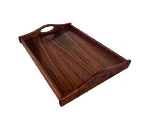 Finition mate plateau de service en bois naturel multifonctionnel meubles ferme stockage décoratif et aliments plateau de service plateau - Product Image 1