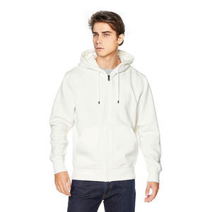Sudadera personalizada puff impresión LOGO en blanco cremallera mezcla llano fabricantes llano pulóver en blanco esencial zip up hombres Sudadera con capucha - Product Image 2