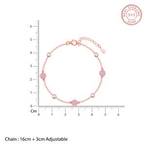 Anushka Sharma Inspired <b>Rose</b> <b>Gold</b> Beaded <b>Bracelet</b> with Zircon Diamond Stones Bubble Design Zinc Alloy <b>Bangles</b> for Wedding Gift - Product Image 4