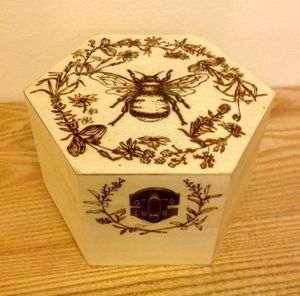 DABBA DESGIAN BOIS NATUREL Boîte à épices de table en bois imprimée de qualité supérieure avec compartiments séparés pour épices et - Product Image 4