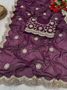 HEVY KASTURI SILK GORGET CON FANCY DORI CON FANCY ZARI & FULL SEQUNCE WORK BRIDAL SAREE COLECCIÓN - Product Image 5
