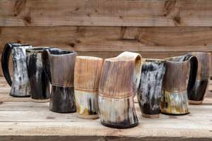 Tasse à cornes naturelles authentiques vente chaude Viking cornes à boire tasse à corne véritable tasse pour mariage maison hôtel de l'inde - Product Image 4