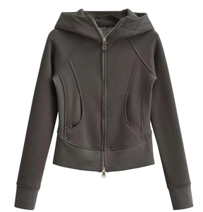 Sudadera Corta con Capucha para Mujer, Moda 2025, Estilo Único, Personalizable OEM, Talla Grande, para Invierno y Primavera, con Cierre - Product Image 1