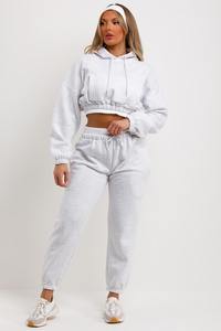 Women's Vintage Trendy Heavyweight <b>Grey</b> Pullover Hoodie Casual Wear Cropped <b>Sweatshirt</b> Digital Printing Seasonal Winter Fashion - Product Image 3