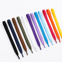 Lacets plats tissés en polyester couleur unie pour baskets et chaussures décontractées, 6mm 8mm 10mm, vente en gros, OEM ODM Mingjia
