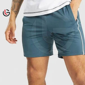 Pantalones cortos de fitness de alta calidad para hombre hechos a medida más vendidos 100% algodón de secado rápido cintura media estilo informal patrón sólido cordón - Product Image 4