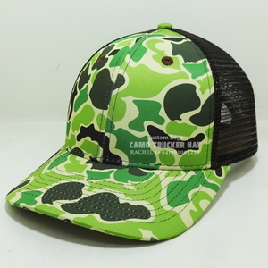 Bandeau personnalisé Camouflage camionneur chapeaux 6 panneau légèrement incurvé bord noir maille réglable Snapback pour la chasse pêche Vietnam - Product Image 2