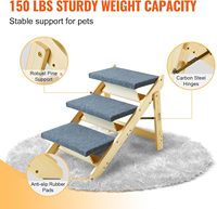 Holz 2-in-1 Faltbare Haustiertreppe & -stufen für Hunde - 3 Stufen 68 kg Tragkraft Kompatibel mit Betten/Sofas/Autos