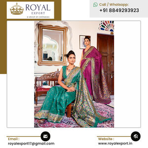 Large gamme de vêtements de créateur de mode de bonne qualité pour mariage et fête Collection de saris de tissage pur cachemire - Product Image 3