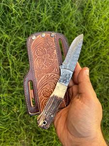 Juego de Cuchillos de Caza Damasco en Existencia, Venta al por Mayor, con Funda, Opción de Mezcla, Grado DIY, Personalizable OEM - Product Image 6