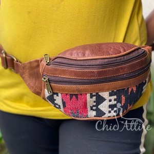 Hot-Selling 2025 Newest Style Bumbag Crossbody Designer Jacquard Kilim Leather Luxury Waist Bag <b>Belt</b> Fanny Pack Bum Waist Pocket - Product Image 1
