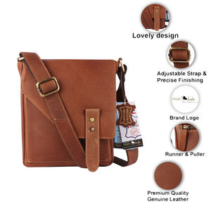 Sac messager en cuir PU vintage unisexe, grande capacité, durable, tendance, décontracté, fermeture éclair, portable, pour affaires - Product Image 5