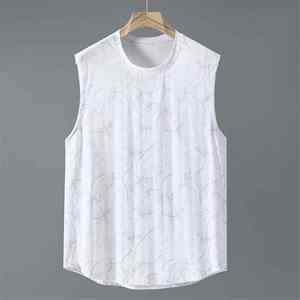 Camisetas sin mangas de verano para hombre, chaleco informal de moda transpirable, Camiseta de punto de talla grande con patrón estampado - Product Image 4