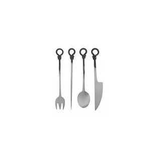 Juego de cubiertos medival de acero inoxidable con acabado de espejo para Bodas de mesa uso doméstico cubiertos utensilios de cocina con clase negro - Product Image 4
