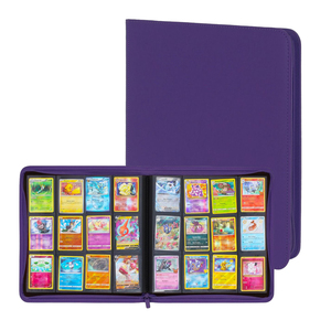 Reliure à cartes en cuir PU de qualité supérieure avec fermeture éclair, 12 pochettes, imperméable, pour TCG MTG Yugioh Pokemoned Kpop Photocards Album de cartes - Product Image 2