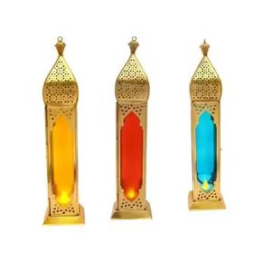 Lanterne unique de luxe écologique faite à la main de style marocain doré moderne pour la décoration de la maison et de Pâques - Product Image 1