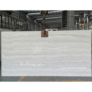 Tùy chỉnh đánh bóng sóng tĩnh mạch nhân tạo đá thạch anh <span class=keywords><strong>Countertop</strong></span> khách sạn nhà bếp đảo tiếp tân bàn Vanity đầu hiện đại thân thiện với môi - Product Image 3