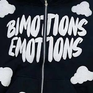 Estilo perfecto Unisex Puff estampado otoño sudaderas con capucha 100% algodón orgánico impermeable antiarrugas diseño de bolsillo de alta calidad completo - Product Image 2