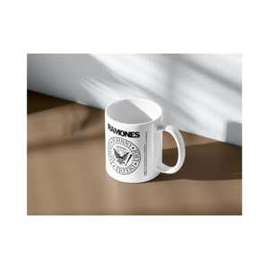 Tasse Ramones de haute qualité avec logo, avec poignée et couvercle, capacité de 400 ml, compatible micro-ondes, pour cadeaux d'affaires, usage personnel, livrée avec une cuillère - Product Image 1